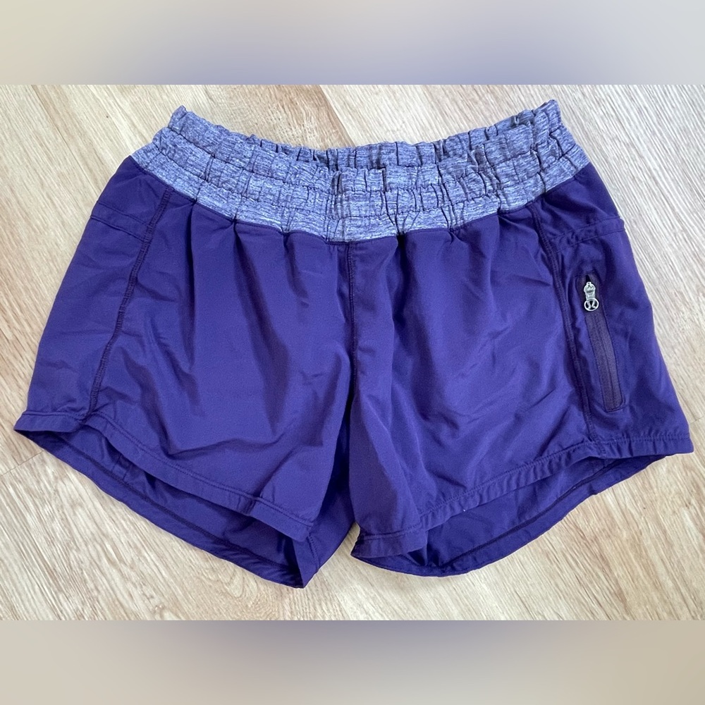 Lululemon Athletica purple tracker shorts size 4 athletic running workout $78
